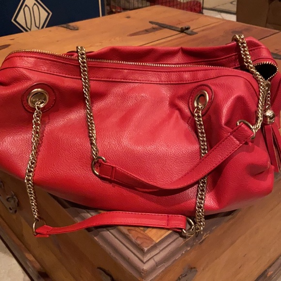 Red Vinyl Hobo Bag - Picture 2 of 6